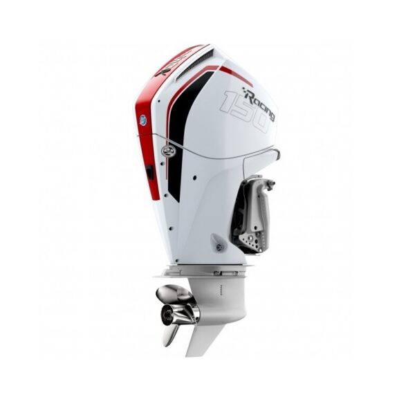 Mercury Racing 150 horsepower CXL V6 outboard motor with counter rotation, extra long shaft, direct steering, and Cold Fusion cooling technology
