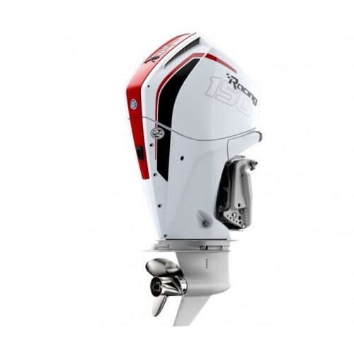 Mercury 150 CL DS CF V6R racing outboard engine featuring direct steering, counter rotation, and Cold Fusion cooling system