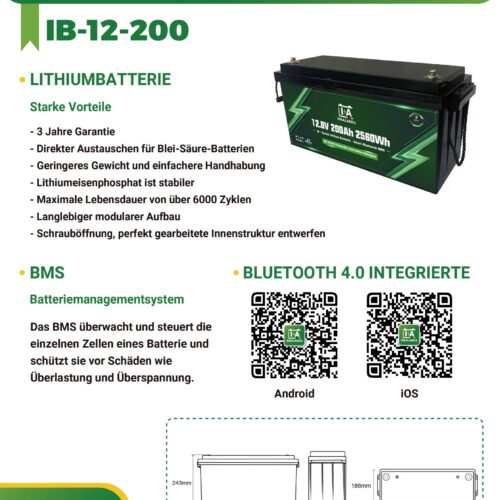 Idealakku IB SERIES LiFePO4 12.8V 300Ah