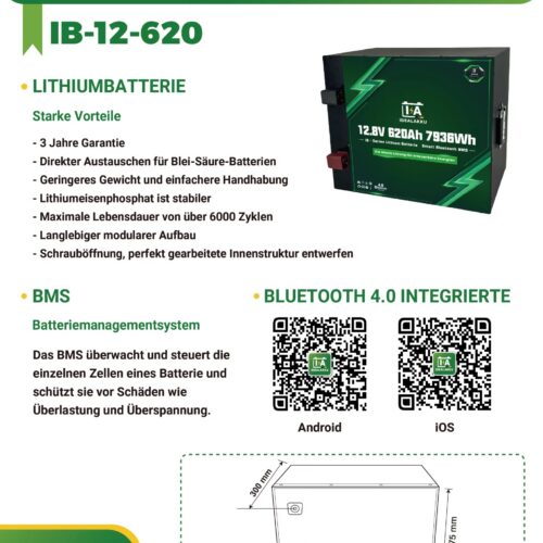 Idealakku IB SERIES LiFePO4 12.8V 620Ah