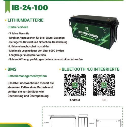 Idealakku IB SERIES LiFePO4 25.6V 100Ah