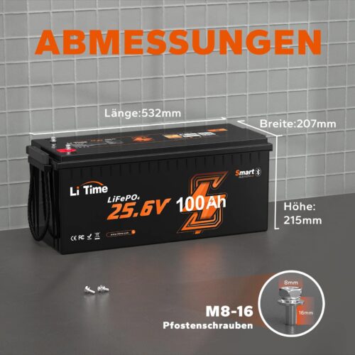 LiTime 24V 100Ah Bluetooth LiFePO4